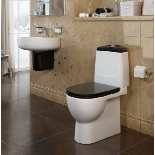 Унитаз-компакт напольный с бачком Sanita Luxe BEST COMFORT WC.CC/Best/2-DM/BLK.G/S1 с сиденьем Soft close